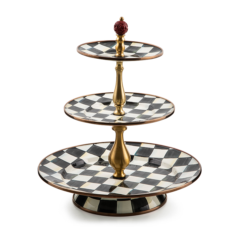 MacKenzie-Childs THREE TIER SWEET STAND Courtly Check