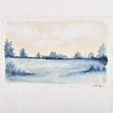 By Lacey BLUE LANDSCAPE 1 FRAMED PAINTING
