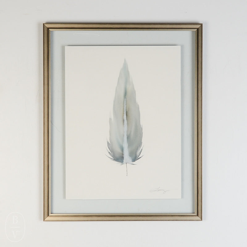 MEDIUM FLOATED FRAMED FEATHER PAINTING SERIES 9 NO 2