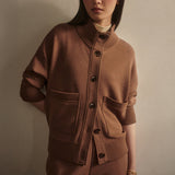 Varley SABRINA BUTTON THROUGH SWEAT Golden Bronze Marl