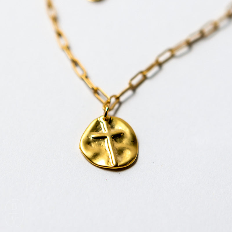 Cross Coins Silver on Suede Necklace – Forgiven Jewelry