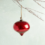 A and B Floral IRIDESCENT SHIMMER GLASS ORNAMENT Red Onion 6