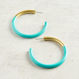 Accessory Jane LIZ HOOP EARRINGS Aqua Large