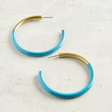 Accessory Jane LIZ HOOP EARRINGS Peacock Blue Large