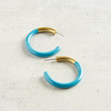 Accessory Jane LIZ HOOP EARRINGS Peacock Blue Medium