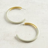 Accessory Jane LIZ HOOP EARRINGS Sage Gray Large