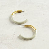 Accessory Jane LIZ HOOP EARRINGS Sage Gray Medium