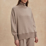 Varley BARKER HIGH NECK SWEAT Taupe Marl