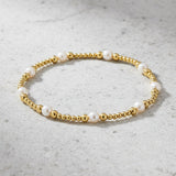 eNewton Design CLASSIC PURPOSE PATTERN BEAD BRACELET Pearl 4mm