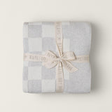 Barefoot Dreams COZYCHIC COTTON CHECKERED THROW BLANKET Gray Cream