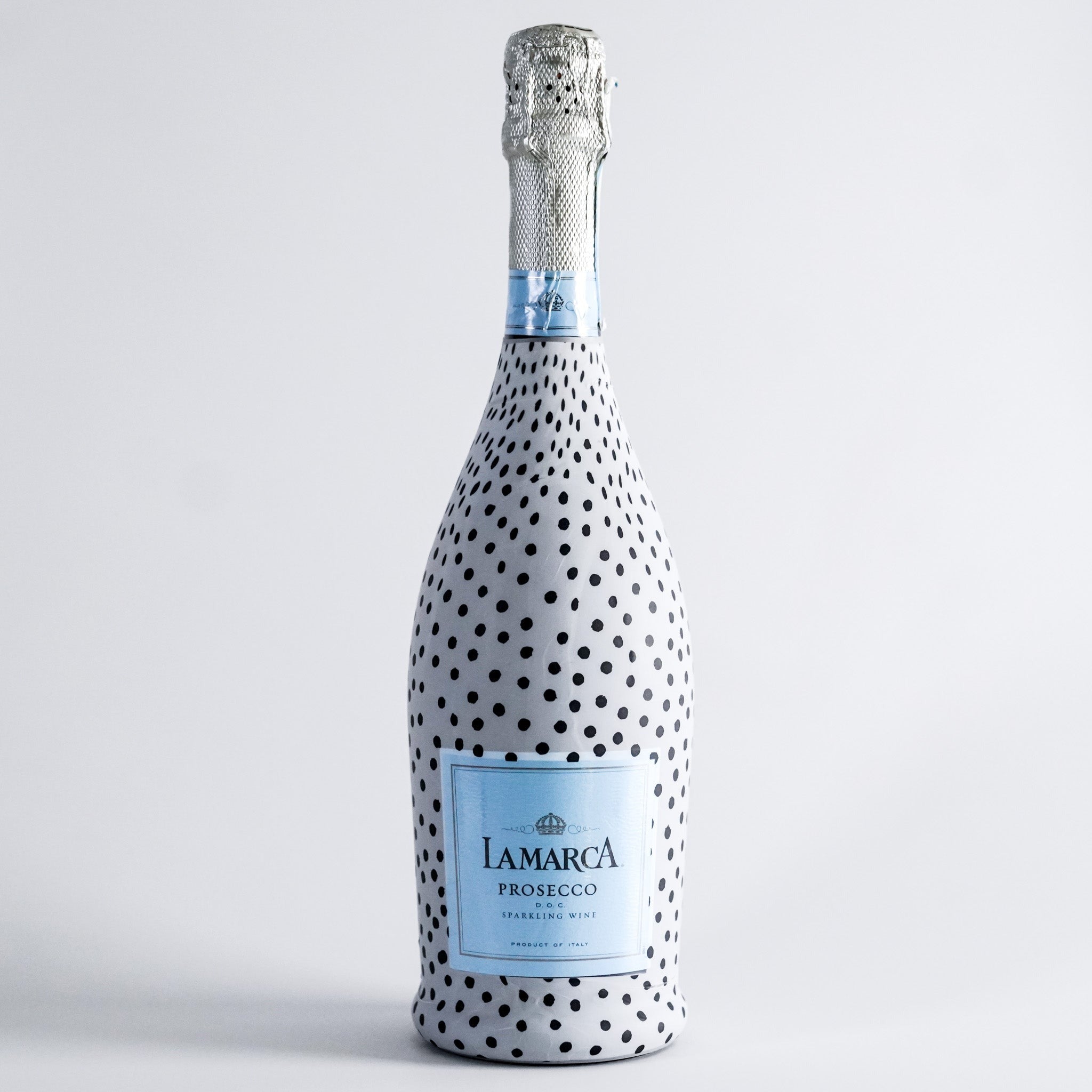 Beau Bottles BEAU BOTTLE PROSECCO WRAP Black and White Dots