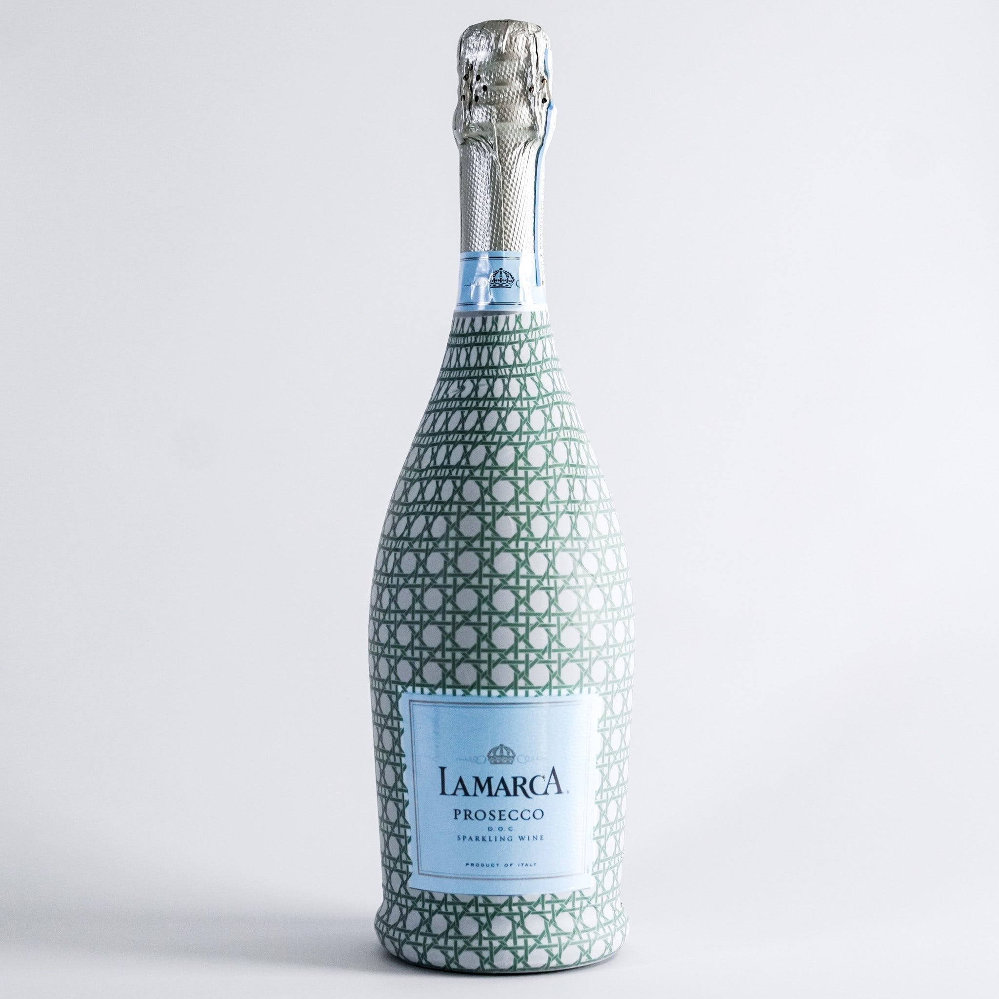 Beau Bottles BEAU BOTTLE PROSECCO WRAP Sage and White Cane