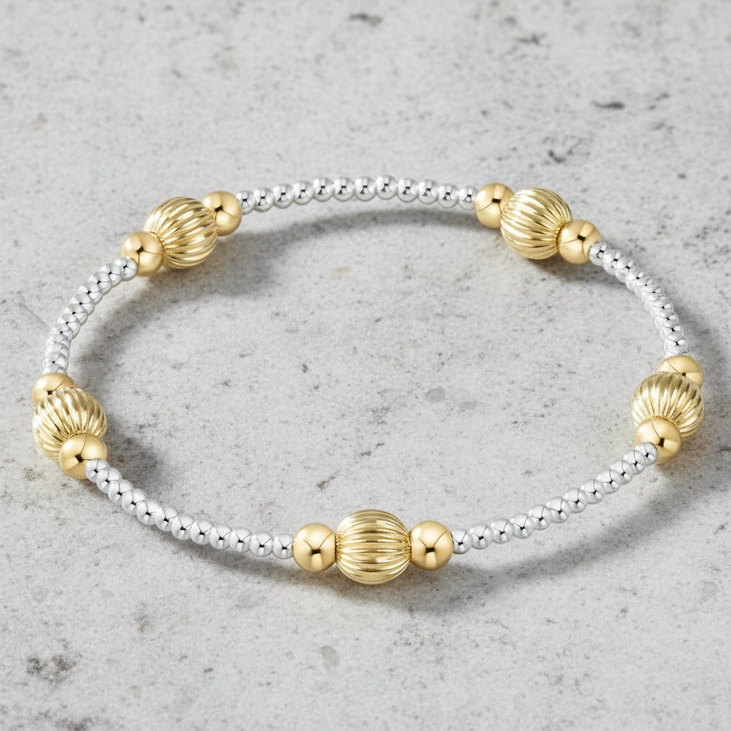 eNewton Design PURPOSE DIGNITY BEAD BRACELET Mixed Metal 6mm