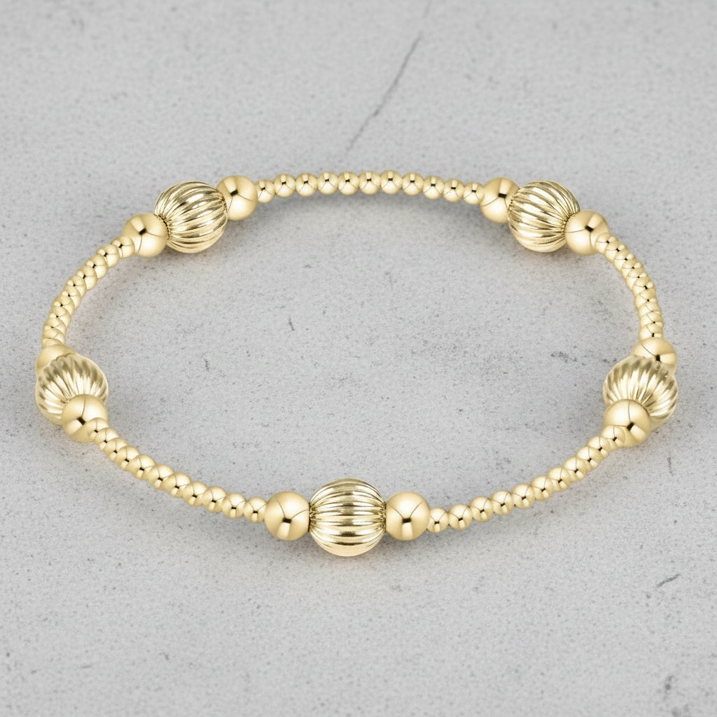 eNewton Design PURPOSE DIGNITY BEAD BRACELET Gold 6mm