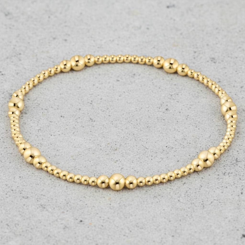 eNewton Design PURPOSE GOLD BEAD BRACELET Gold 4mm