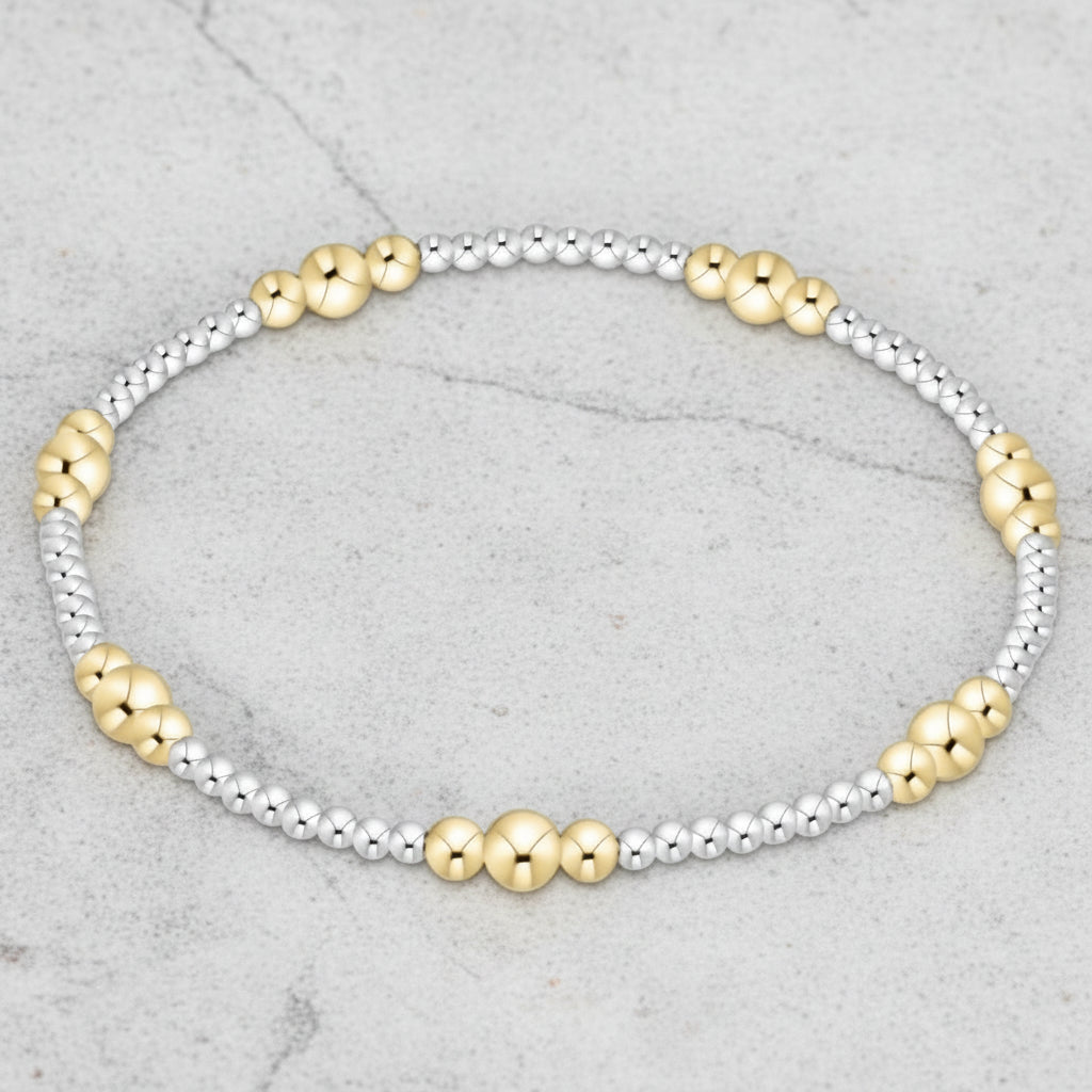 eNewton Design PURPOSE GOLD BEAD BRACELET Mixed Metal 4mm