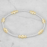 eNewton Design PURPOSE GOLD BEAD BRACELET Mixed Metal 4mm