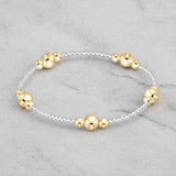 eNewton Design PURPOSE GOLD BEAD BRACELET Mixed Metal 6mm
