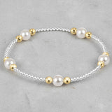 eNewton Design PURPOSE PEARL BEAD BRACELET Mixed Metal 6mm