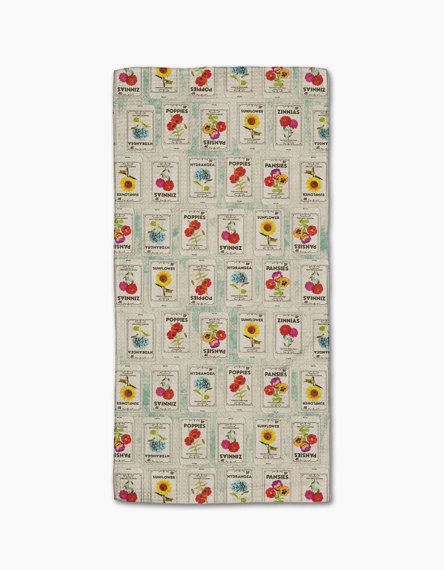 Geometry FLOWER SEED PACKS TEA TOWEL