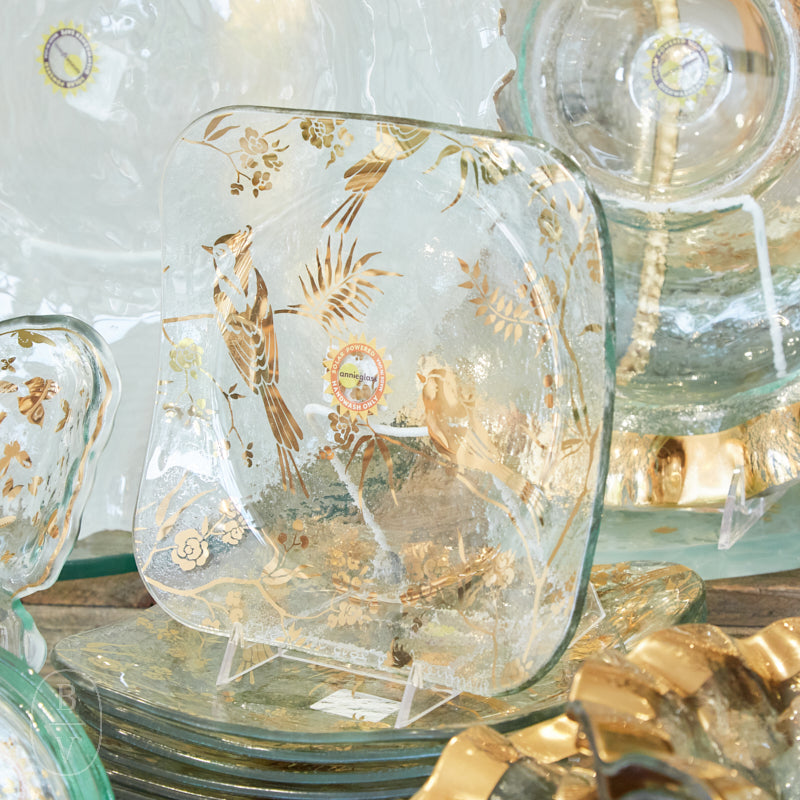 Annieglass BIRDSONG SQUARE PLATE