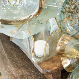 Annieglass Glass Dinnerware And Serving Pieces With Gold And