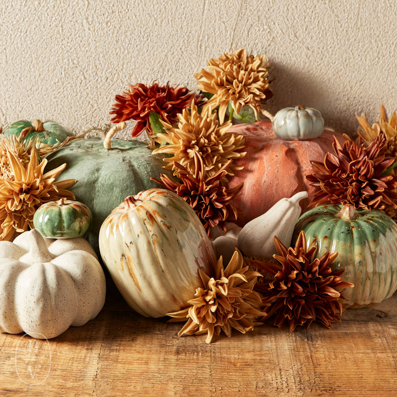 Creative Co-op METAL PAPER MACHE DISTRESSED PUMPKIN