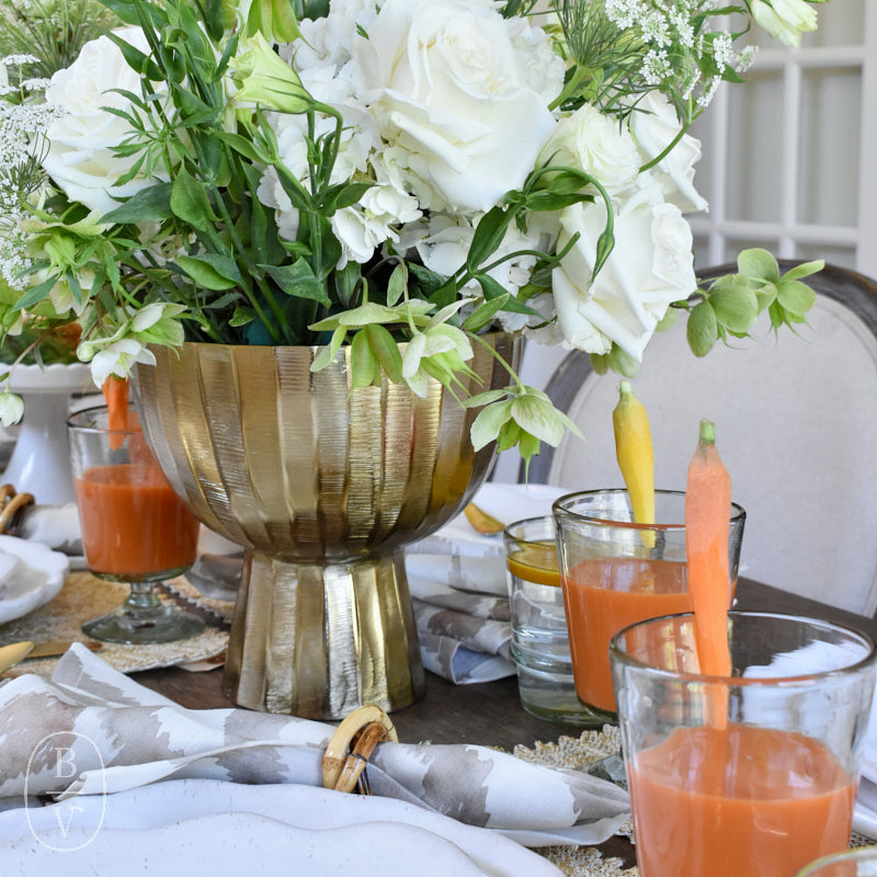 Bloomingville GOLD CREASED FOOTED PLANTER