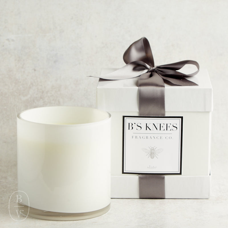 B's Knees Fragrance Co. 3 WICK CANDLE White Slate