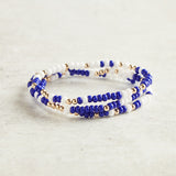 Beaded Blondes GAMEDAY SPRINKLE BRACELET Blue & White