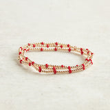 Beaded Blondes GAMEDAY DAINTY POPPI BRACELET Crimson