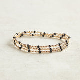 Beaded Blondes GAMEDAY DAINTY POPPI BRACELET Black