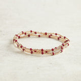 Beaded Blondes GAMEDAY DAINTY POPPI BRACELET Maroon