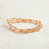 Beaded Blondes GAMEDAY DAINTY POPPI BRACELET Orange