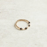 Beaded Blondes GAMEDAY POPPI RING Black & White