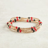 Beaded Blondes GAMEDAY POPPI BRACELET Red & Black