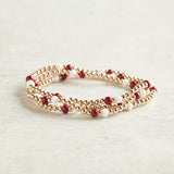 Beaded Blondes GAMEDAY POPPI BRACELET Maroon & White