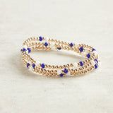 Beaded Blondes GAMEDAY POPPI BRACELET Blue & White