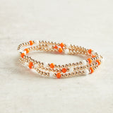 Beaded Blondes GAMEDAY POPPI BRACELET Orange & White