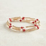 Beaded Blondes GAMEDAY POPPI BRACELET Crimson & White