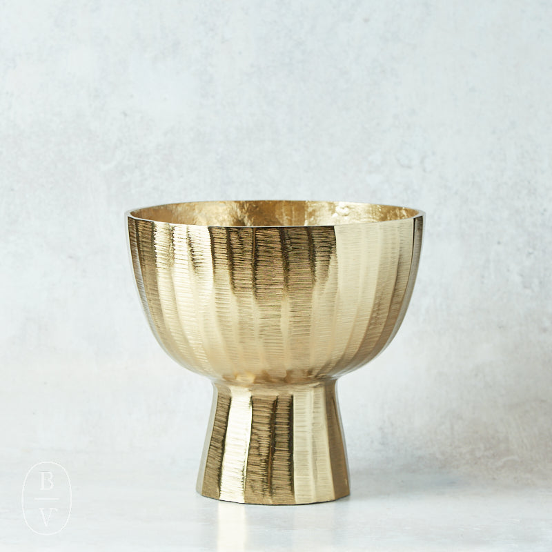 Bloomingville GOLD CREASED FOOTED PLANTER