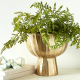 Bloomingville GOLD CREASED FOOTED PLANTER