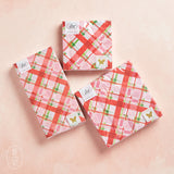 Boston International PINK PLAID GUEST NAPKINS