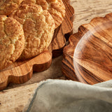 Boston International SCALLOPED ACACIA WOOD TRAY