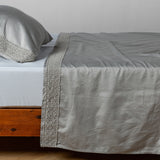 Bella Notte Linens BRIA FLAT SHEET WITH NOVOLA LACE Mineral