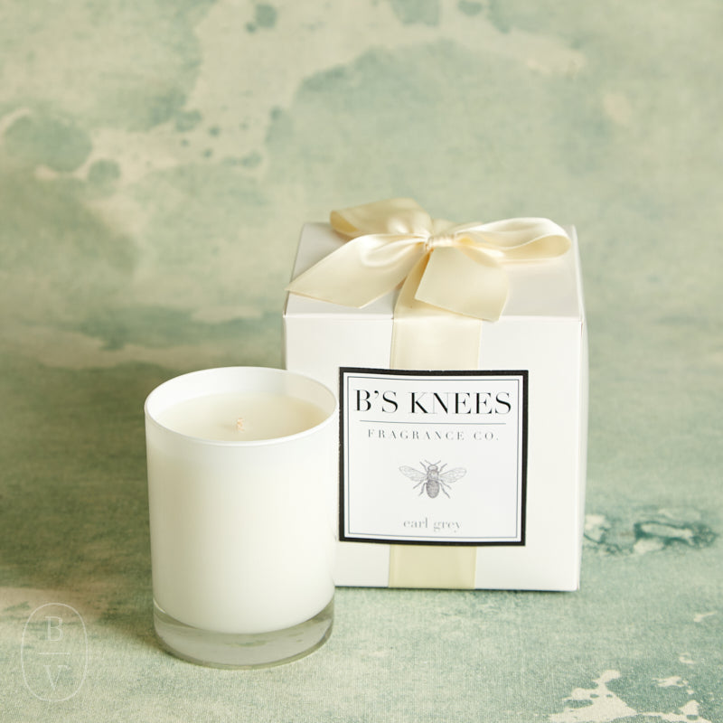 B's Knees Fragrance Co. 1 WICK CANDLE White Earl Grey