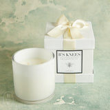 B's Knees 3 Wick White Glass Candle
