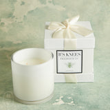 B's Knees 3 Wick White Glass Candle