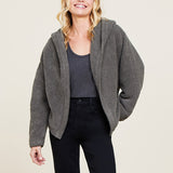 Barefoot Dreams COZYCHIC CHEVRON RIB CARDIGAN Olive Branch