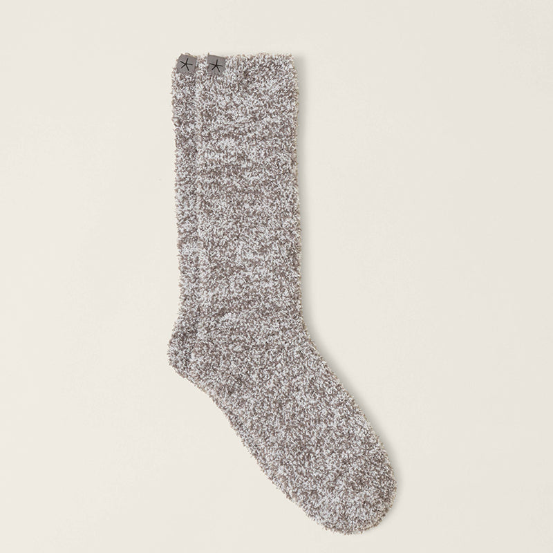 Barefoot Dreams COZYCHIC WOMENS HEATHERED SOCKS Charcoal White S M